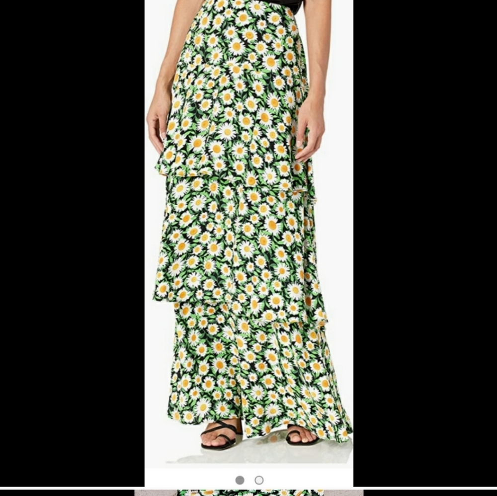 AFRM Daisy Print Tiered Maxi Skirt